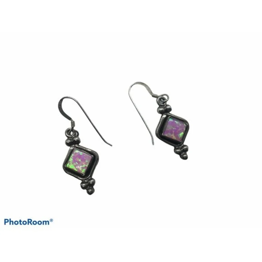 Sterling Silver Pink Earrings